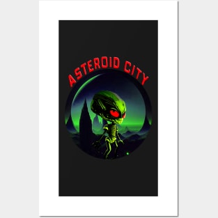 Funny Vintage Alien asteroid city Cool Space Posters and Art